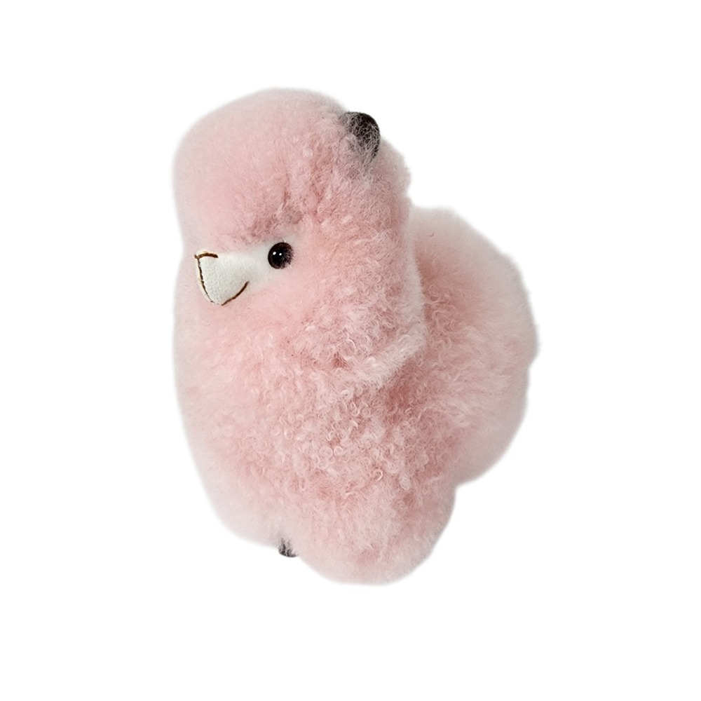 Inkari‎ Pink Alpaca Fur Plush Toy Cute Stuffed Animal Baby Cotton Candy -